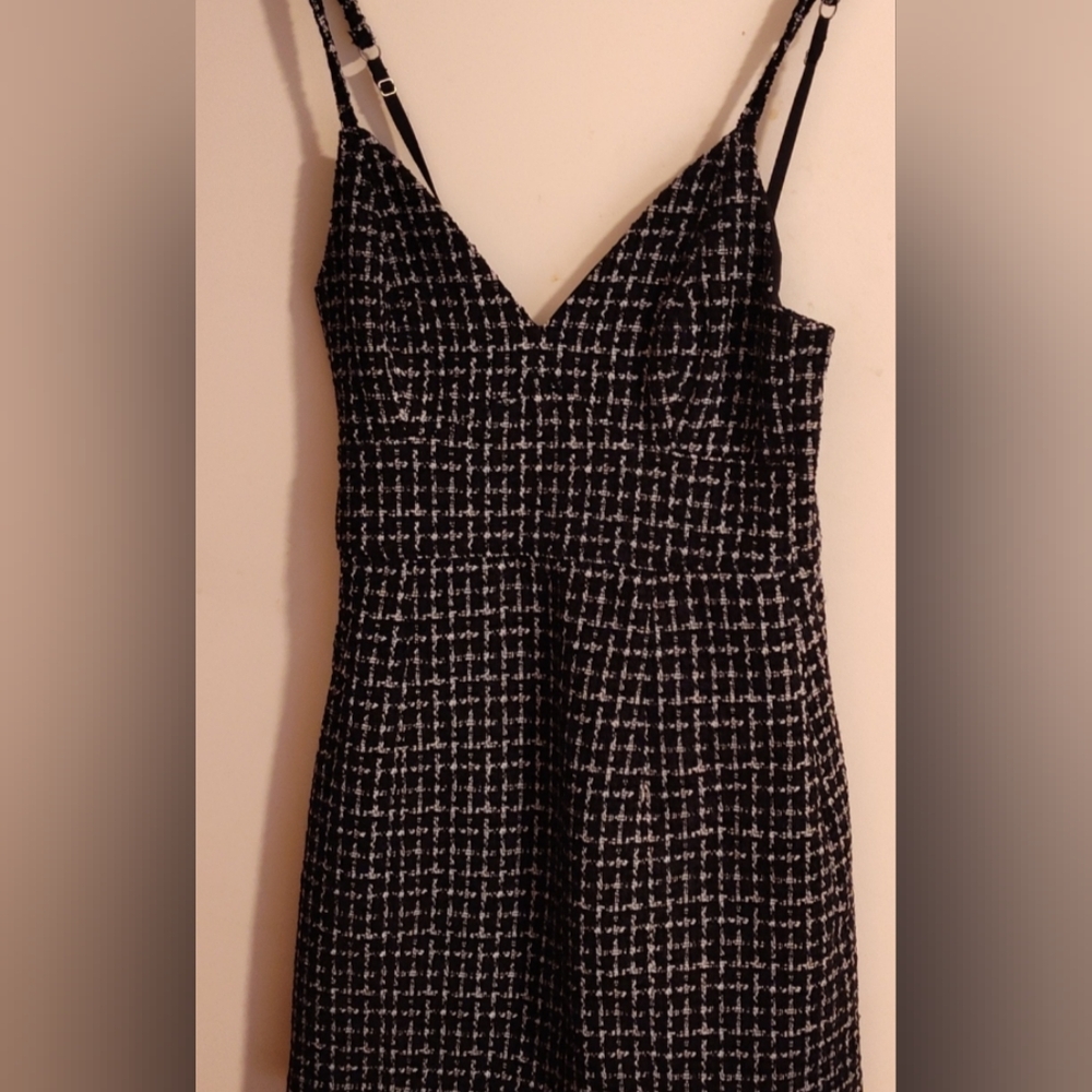 Abercrombie & Fitch B& W Tweed Fabric Houndstooth Style 13 PTP Small Petite